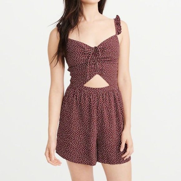 Abercrombie & Fitch Pants - NWOT Abercrombie Dot Printed Cutout Romper